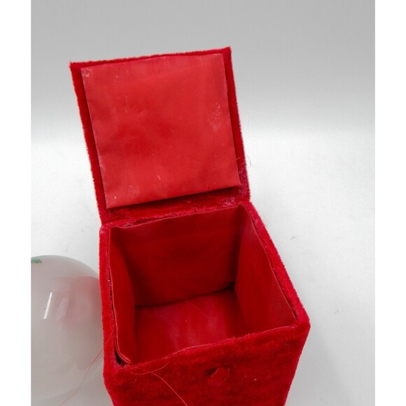 Christmas House Reverse Hand Painted Poinsettia Glass Ornament W/Box 3 Inch - Picture 7 of 7